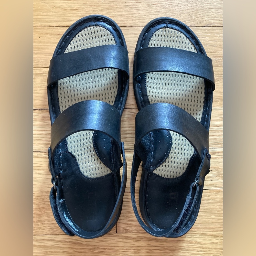 🖤 Børn Black Leather Andor Sandals
